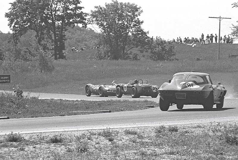 Dave MacDonald and Bob Bondurant drive Steve McQueen's Shelby Cobra Roadster to a 4th overall 1st in class finish at the 1963 Road America 500